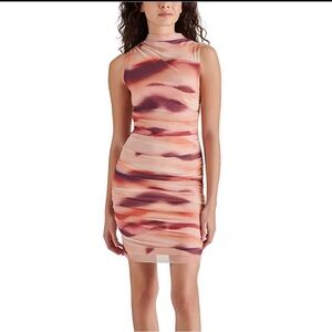 Steve Madden Mesh Cowl Neck Sleeveless Dress